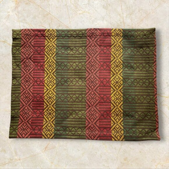 Tag Woven Geometric Patterned Fabric Placemats 14"x19" Set of 6 – *New* - Picture 1 of 8